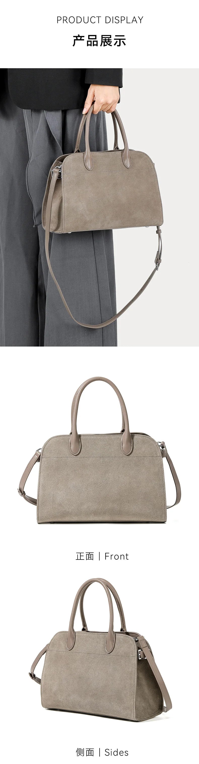 2026 Fall Winter Suede Leather Spacious Crossbody Tote Bag Simple Commuting Handheld Single Shoulder Bag Premium Women's Handbag