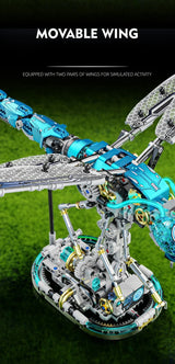 Creative Mechanical Dragonfly Construction Set Animal Building Blocks  MOC Educational Toy for Kids Adults STEM Learning Kit