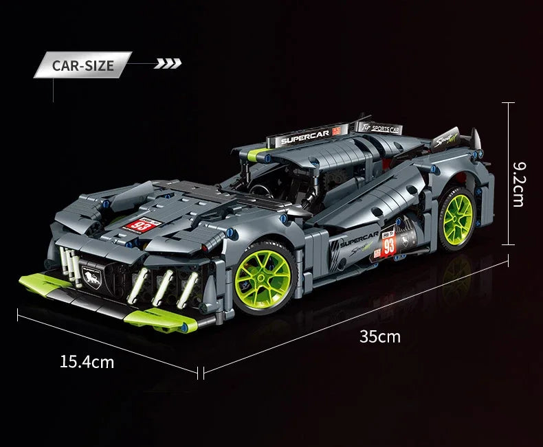 Technical 9X8 Hybrid Hypercar Sports Car Building Blocks Super Racing Vehicle Decor Model Bricks Toy Gifts Birthday Gifts Toy