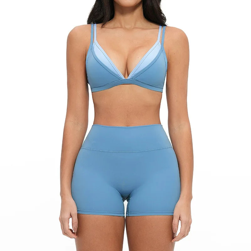 Yoga Sets 2PCS Women's Tracksuit Fitness Outfits Sportswear Workout Set Sports Bra High Waist Leggings Gym Clothing Sports Suits