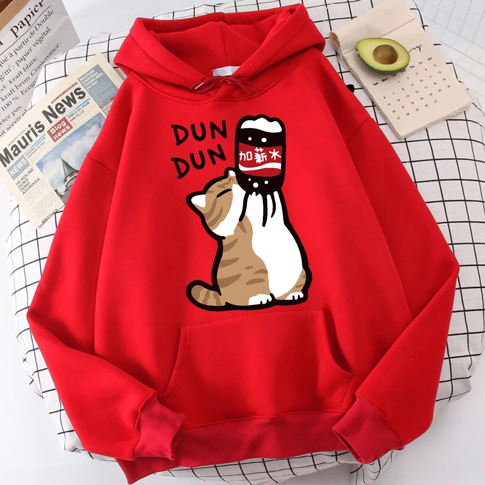 Cartoon Cat "Salary Increase" Hoodie
