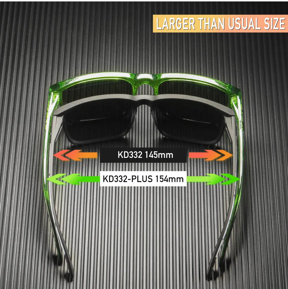 KDEAM Large Size Men's Sunglasses Polarized Photochromic Night Vision Goggles Oversized Sun Glasses With 154mm Width KD332 PLUS