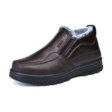 Men’s Waterproof Leather Snow Boots – Anti-Slip Winter Warmth