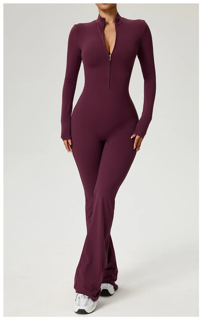 High-Performance Long Sleeve Yoga Jumpsuit