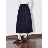 Toyouth Women's Cotton A-Line Midi Skirt | S–XL