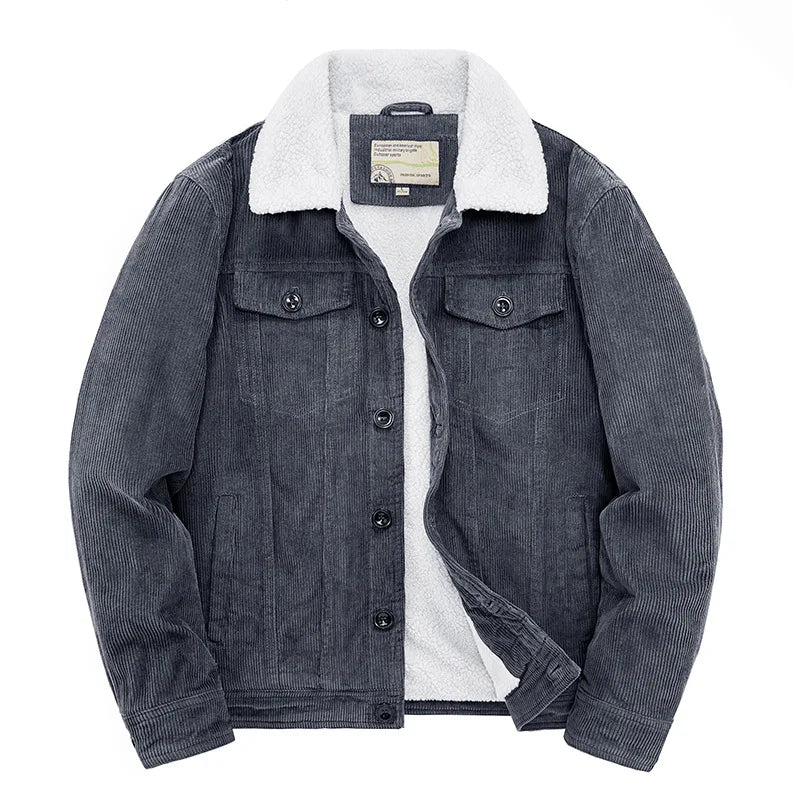 Men's Corduroy Zip-Up Winter Jacket