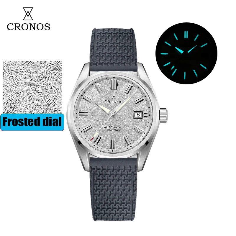 Cronos New 39mm Texture Luxury Men Business Dress Watches SW200 Automatic Mechanical Waterproof 100m L6037M
