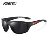 KDEAM All Black Fishing Sunglasses Polarized Performance Sports Sun Glasses For Men TR90 With Skull Case Category 3