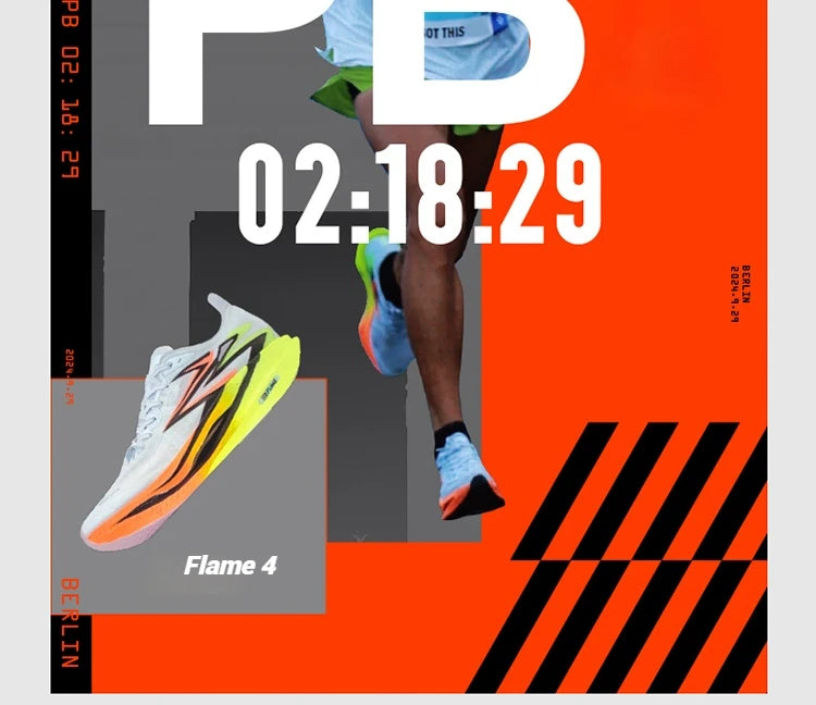 361 Degrees Flame 4.0 Men Running Shoes New Carbon Plate Racing Marathon Stable Rebound Traction Jogging Male Sneakers 672512205