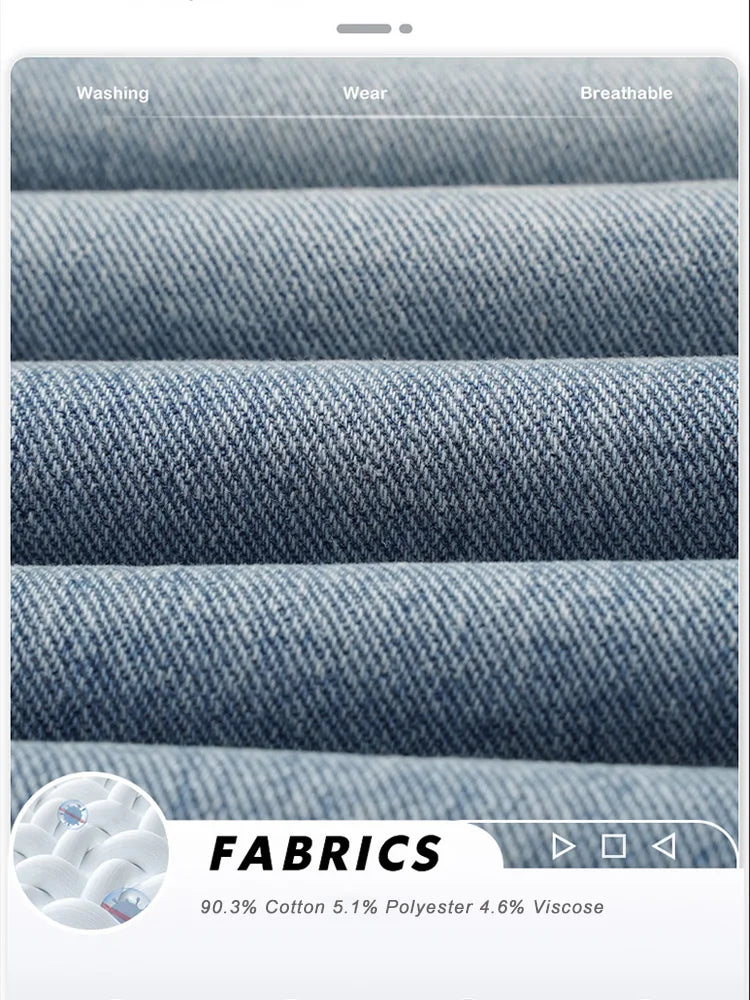 Men's Loose Straight-Leg Cotton Blend Jeans