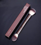 Professional 2-in-1 Metal Handle Powder & Blush Brush with Travel Case