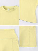 Women's Sculpting Sports Short Sleeve & High-Waist Shorts Set