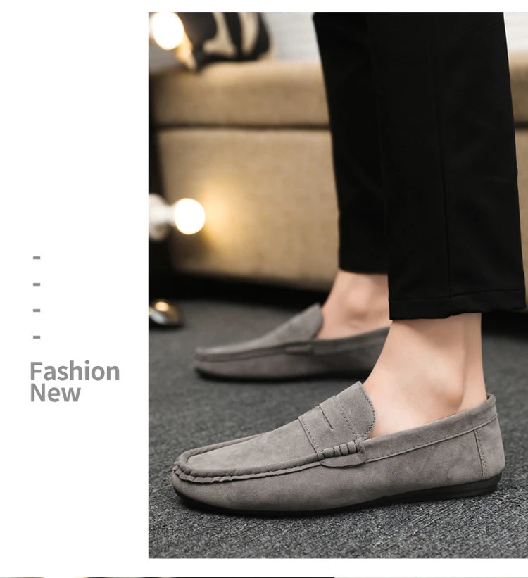 2026 Casual Men's Shoes Versatile Comfortable Work Shoes Driving Loafers Black, Grey, Khaki Three-Colour