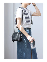 Women's Real Leather Crossbody Bags Luxury Designer Soft Black Shoulder Bag Cowhide Small Size Versatile Fashion Purses