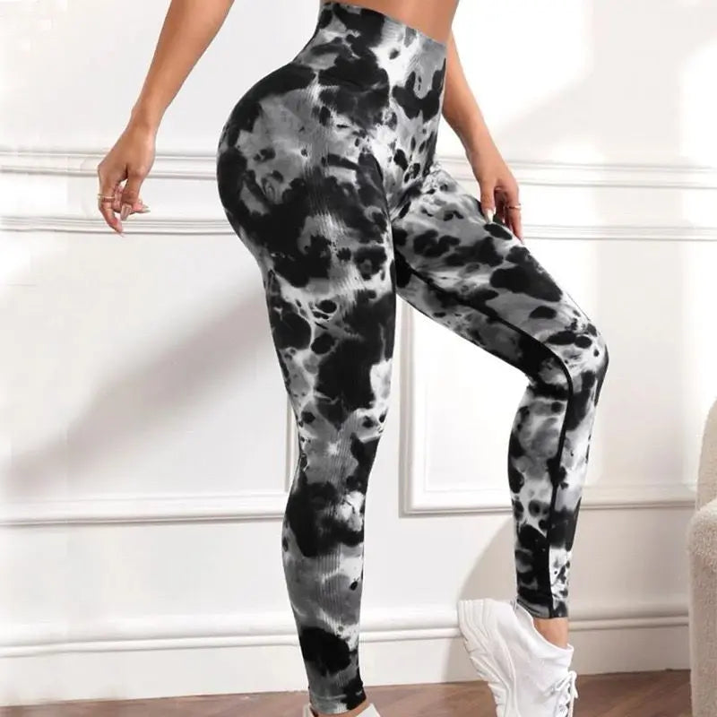 Women's 3D Tie-Dye Seamless Push-Up Leggings