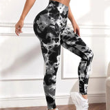 Women's 3D Tie-Dye Seamless Push-Up Leggings