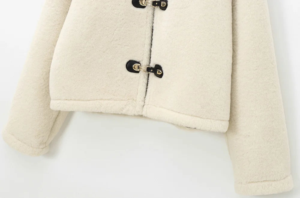 Elegant Faux Fur Toggle Coat