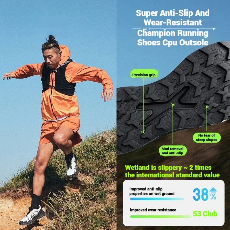 Xtep Men's Hiking Shoes 2025 Summer Anti-slip Wear-resistant Wrapping Shock-absorbing Lightweight Outdoor Sneakers 875319170005