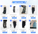 Harajuku Streetwear Retro Fashion Autumn Women High Waist Jeans Loose Wide Leg Straight Loose Denim Trousers Y2K Baggy Pants
