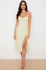 Women's Floral V-Neck Bodycon Maxi Dress