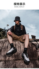 Outdoor Hiking Shoes for Men, Lightweight Travel Hiking Shoes, Breathable Mesh Sneakers, Casual Walking Shoes, Rotating Buckle Design, Non-Slip and Wear-Resistant Trail Shoes, Suitable for Mountaineering and Camping, 2026 New