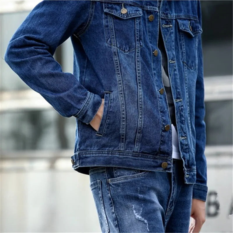 Men’s Premium USA-Made Denim Jacket - Classic Spring/Autumn Streetwear Outerwear