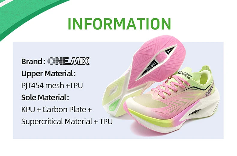 ONEMIX Professional Marathon Racing Running Shoes Men Full-length Carbon Plate Sports Sneakers Shock Absorbent Training Shoes