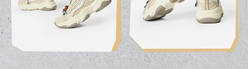 Li-Ning Women's MIA Lifestyle Shoes Wearable Reflective Retro Thick Heel Sports Shoes LiNing Classic Casual Sneakers AGCV276