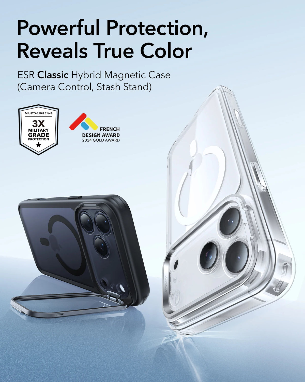 ESR Magnetic iPhone Case with Adjustable Stash Stand