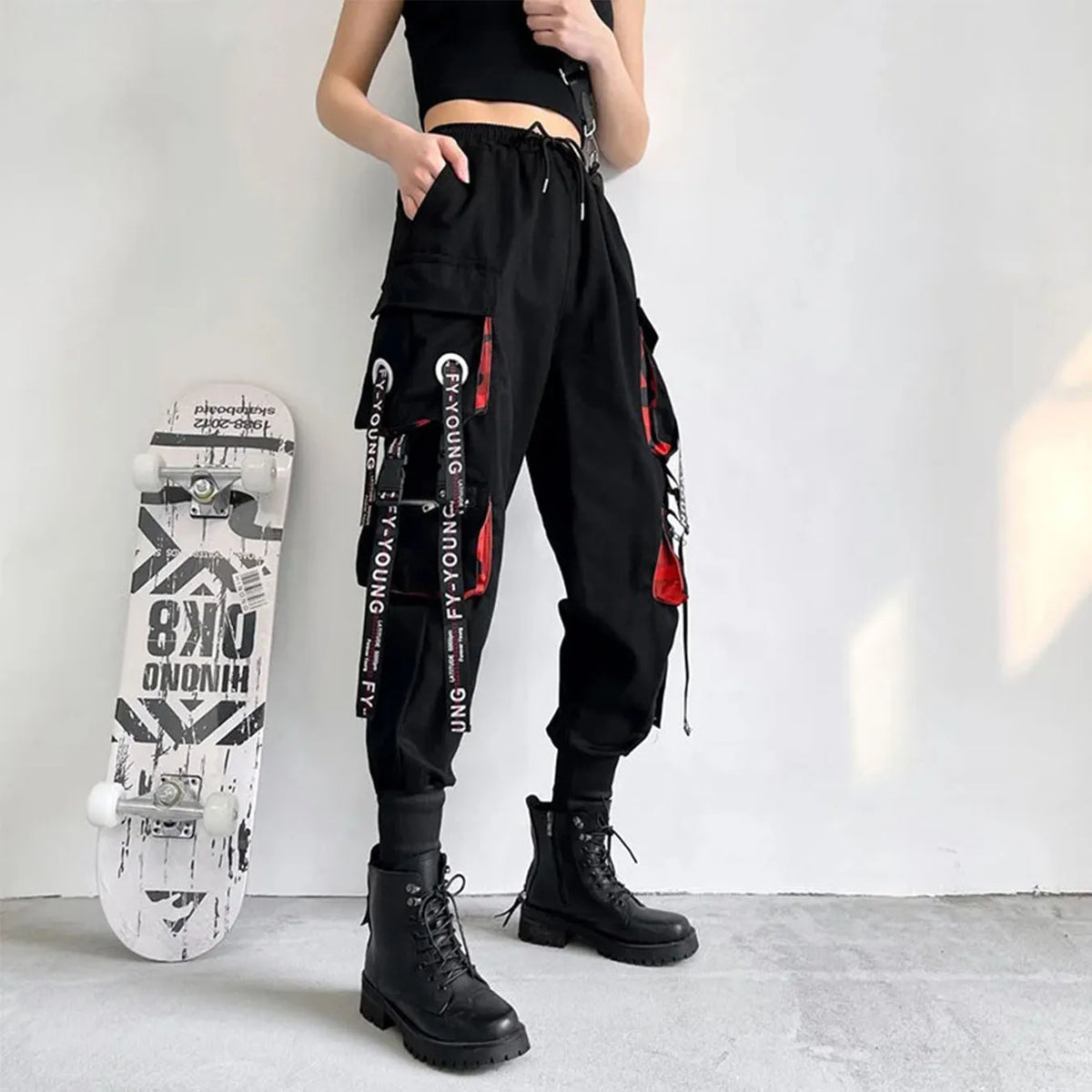 Women's High-Waist Cargo Jogger Pants