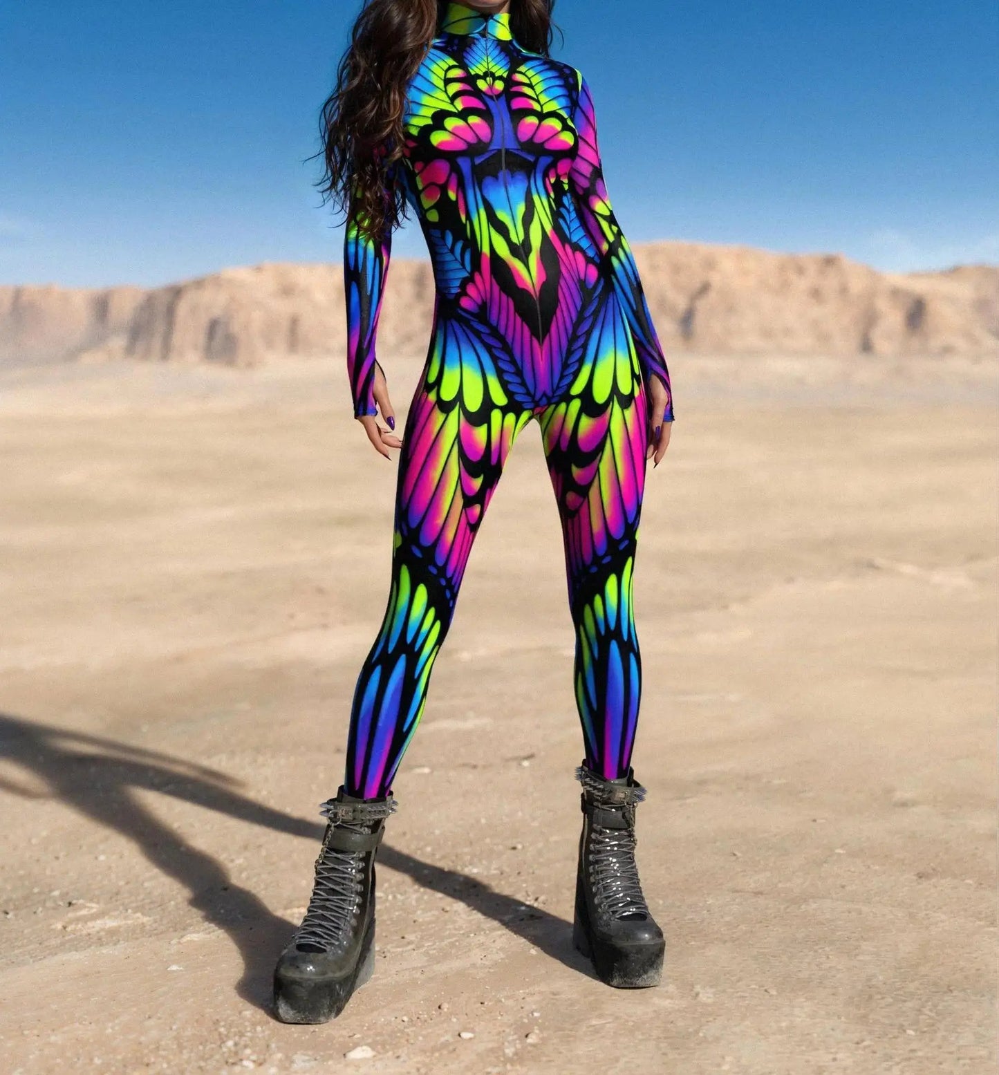 Women's 3D Print Goddess Jumpsuit Catsuit Costume
