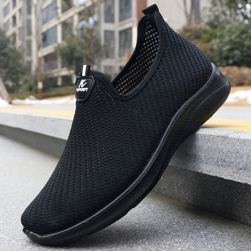 Men's Fashionable Solid Woven Knitted Running Shoes - Lightweight, Breathable and Non-Slip - Perfect Sports Shoes for Outdoor Adventure, Ideal for Men's Solid Lace-Up Casual Shoes for Sports Enthusiasts, Lightweight Ou