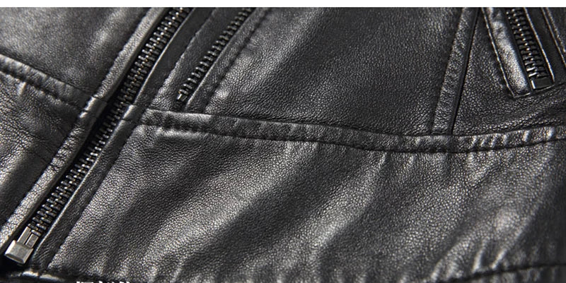 Women's Short Genuine Sheepskin Biker Jacket