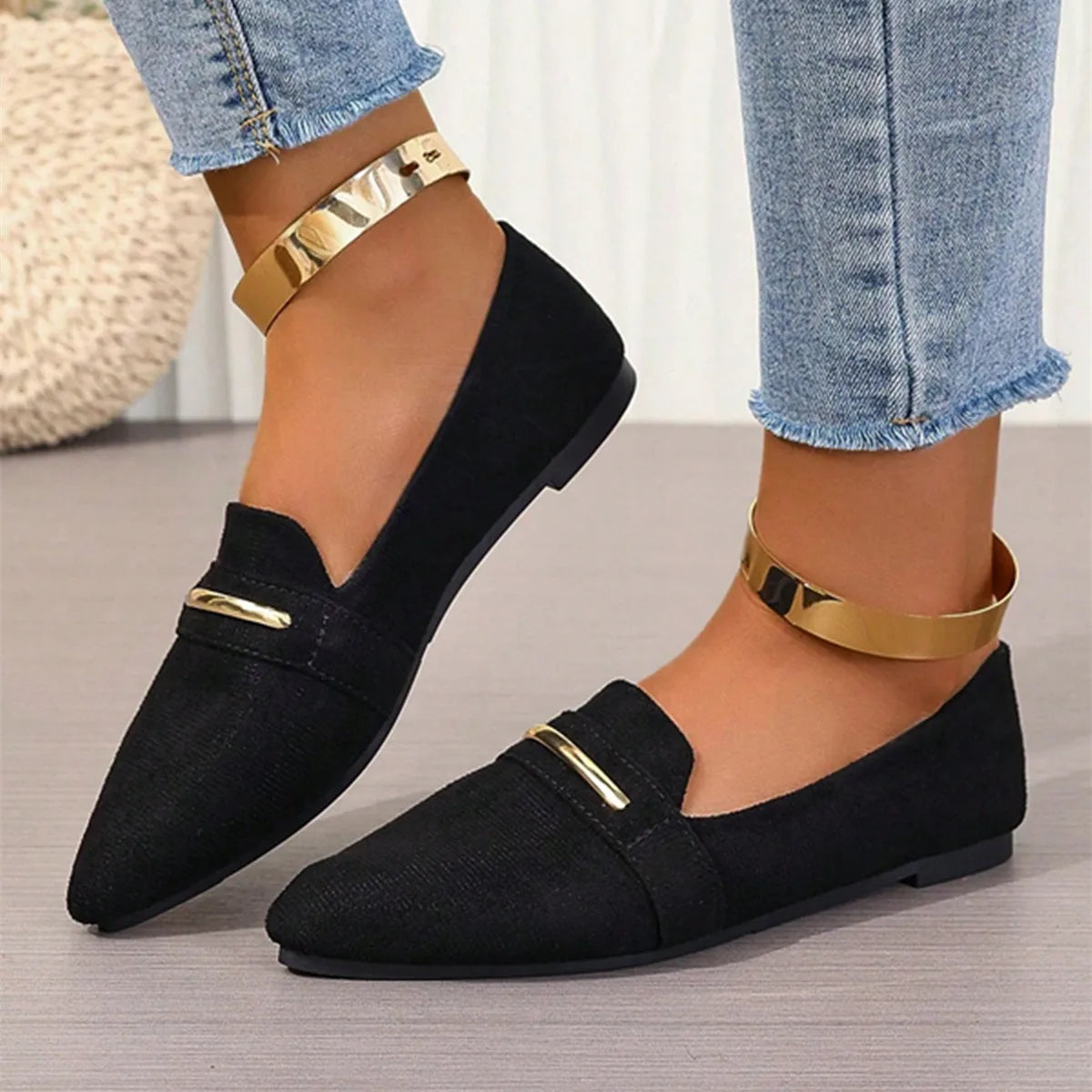 2026 Summer Loafers Flats Pointed Toe Casual Women Shoes New Comfortable Walking Mujer Zapatos:Wear-resisting