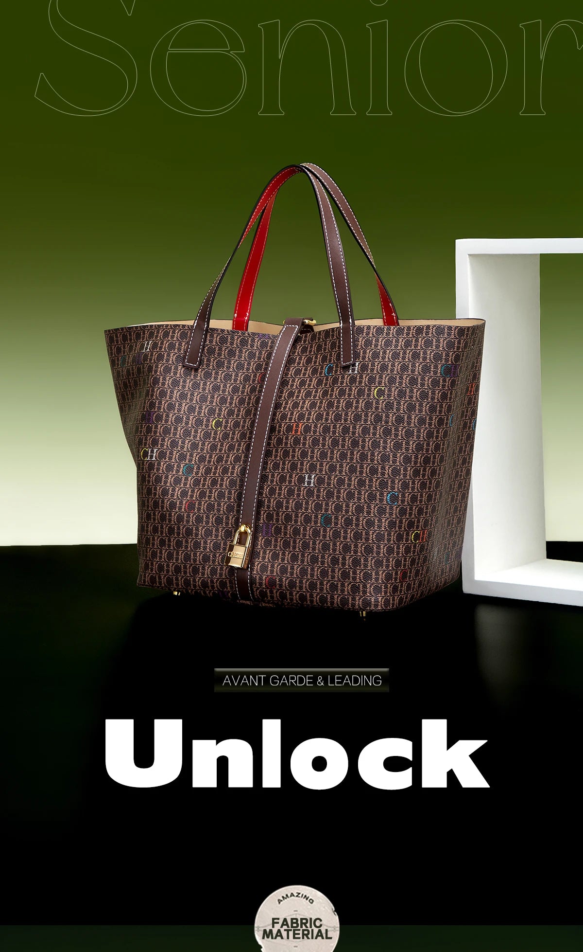 Classic Style Women's Large-capacity Handbag Letters Print Design Small Metal Accessories Exquisite Workmanship