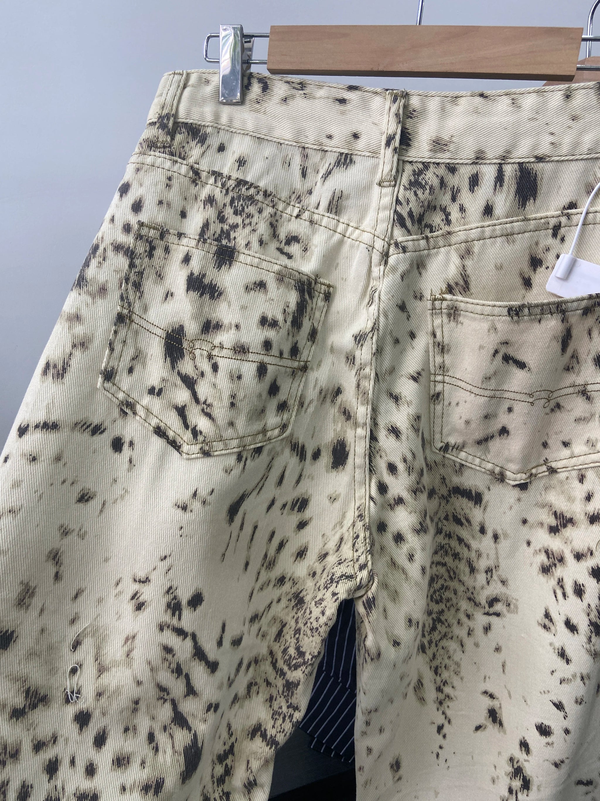 Women's High-Waisted Leopard Wide Leg Jeans | Y2K Vintage