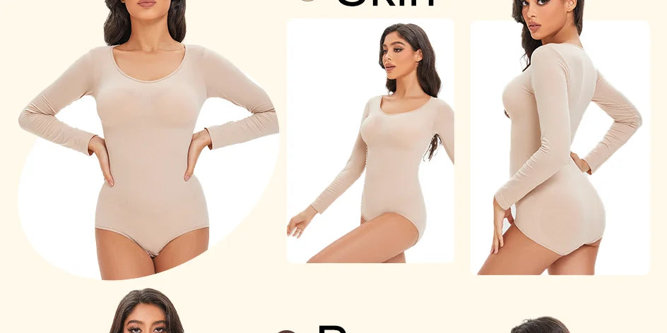 Seamless Tummy Control Long Sleeve Body Shaper