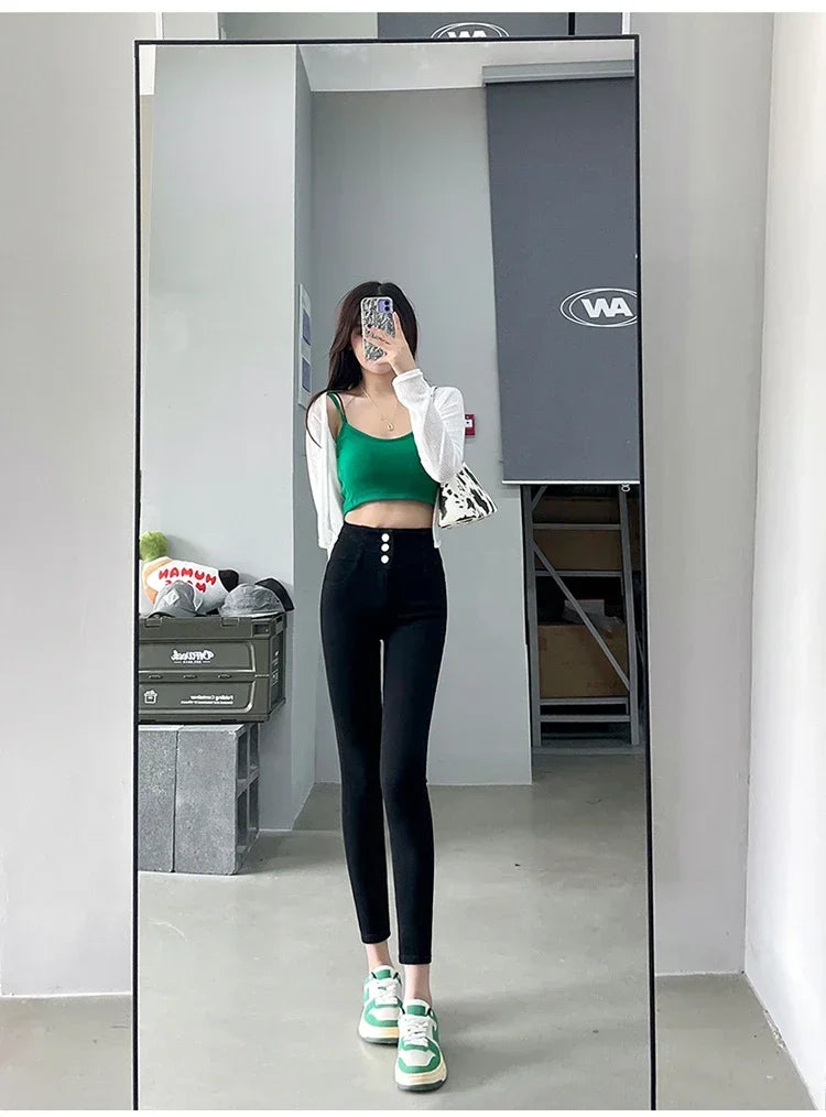 Women's High Waist Stretch Jeans – Slim Denim Pants