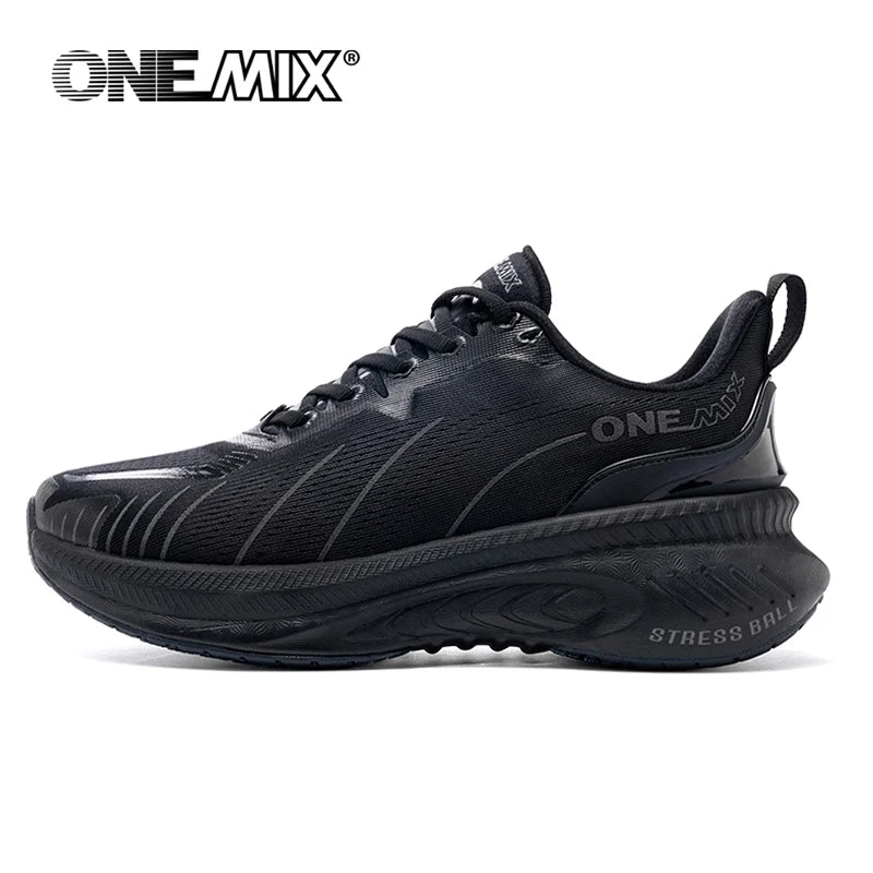 ONEMIX New Cushioning Running Shoes For Men Suitable Heavy Runners Lace Up Sports Women Non-slip Outdoor Athletic Male Sneakers