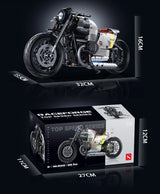 HUIQIBAO 1:8 Classic Motorbike Building Blocks High-tech Model Moto City Racer Bricks Toy for Kid Boy Children Adult MOC Car Set