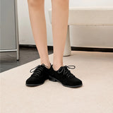 AIYUQI Women's Genuine Leather Lace-Up Oxford Loafers