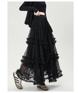Gothic Lace Trumpet Skirt – Fairycore & Punk Streetwear