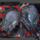 Gothic Punk Coffin Shape Ita Bag Women Clear Backpacks Dark Lolita Handbag and Shoulder Bag Girls Cosplay Designer 2 Insert