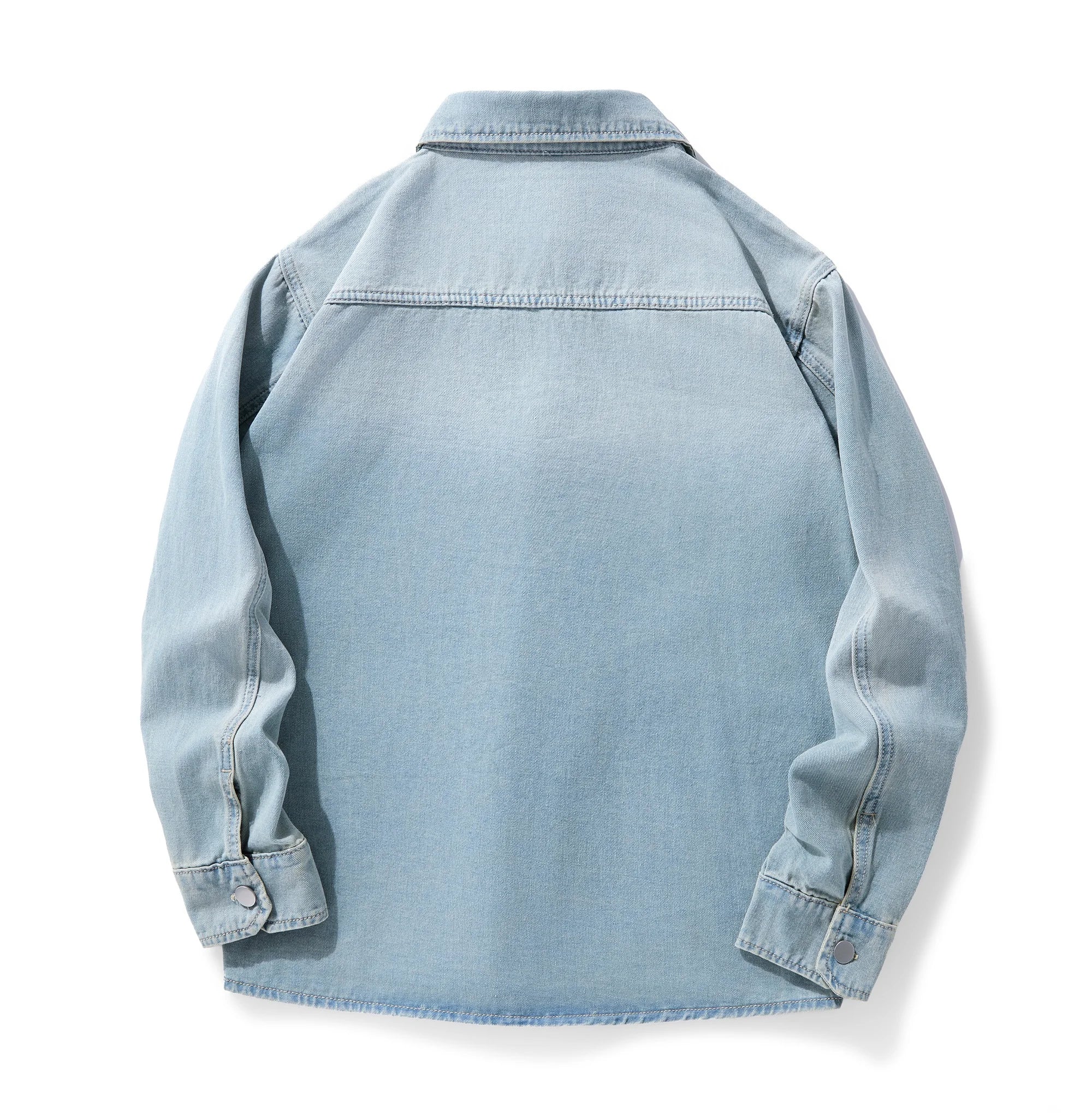 Men's Casual Denim Shirt Jacket Classic Button Up Workwear Style Jean Coat for Spring Fall