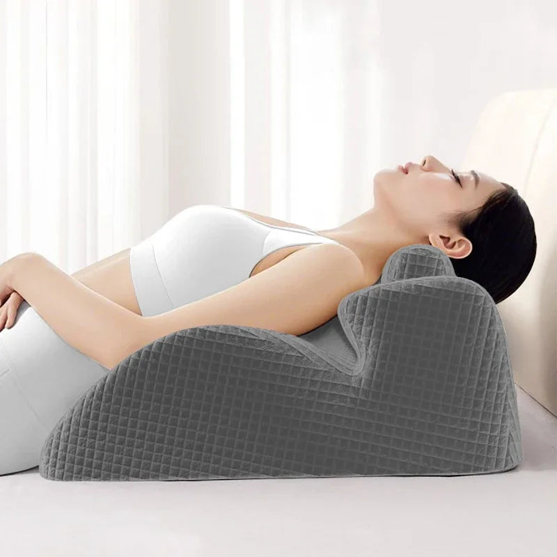 Adult Contoured Memory Foam Hip & Lumbar Support Cushion, Orthopedic Body Lift Pillow for Sitting Up, Flat Lying & Prone Rest