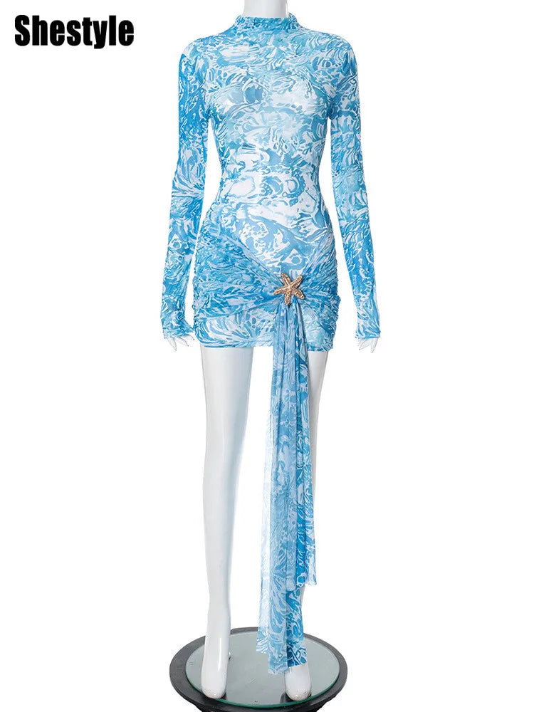 Azure Tide Starfish Mesh Cover-Up