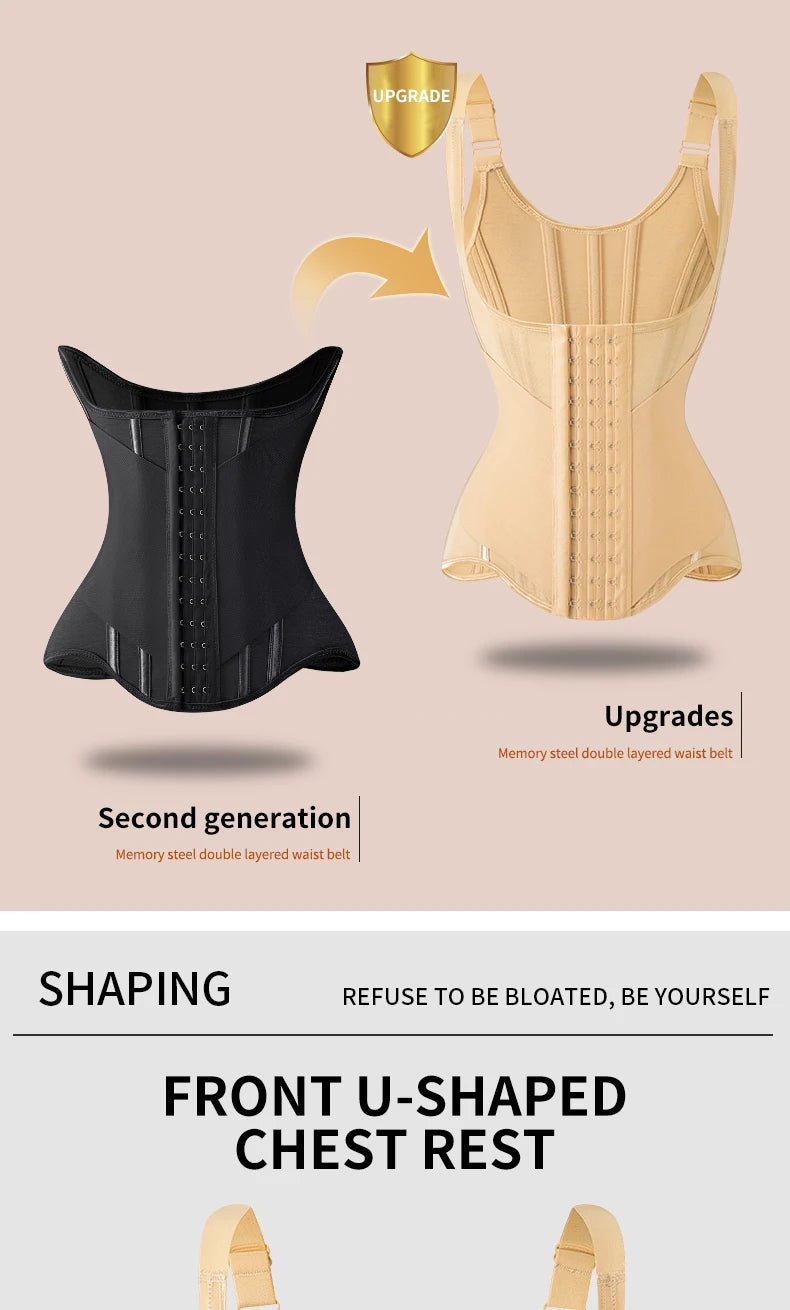 U-Shaped Waist Trainer Corset & Firm Control Body Shaper Tank Top