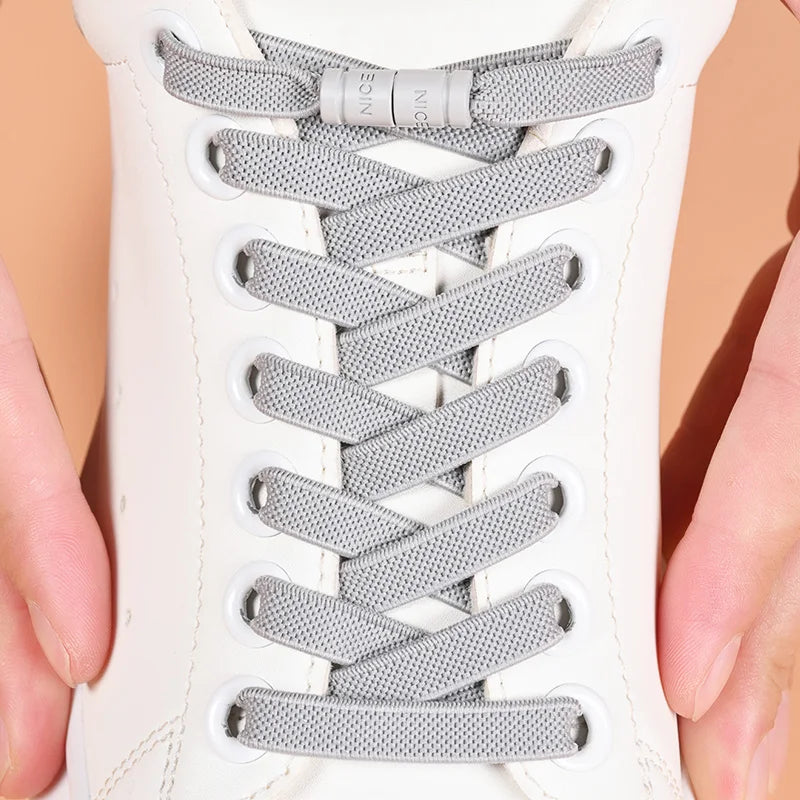 8mm Elastic No-Tie Shoelaces with Button Lock