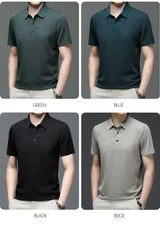 Men's Ice Silk Polo Shirt – Breathable Smart Casual Tee