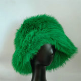 1pcs Winter Faux Fur Bucket Hat Warm Fluffy Plush colorful soft Winter hat Personality fur Fisherman Hats for women Plush hat겨